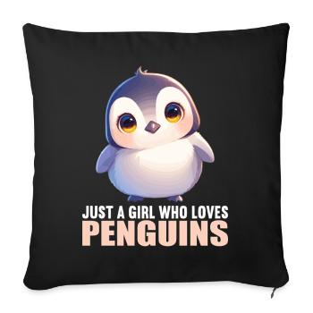 Pingouins Pingouin - Housse de coussin décorative 45 x 45 cm - noir - Devant