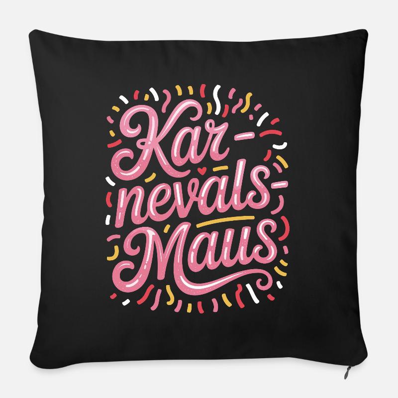 Karnevalsmaus Karneval Köln Kölner Karnevals Maus - Sofakissenbezug 45 x 45 cm - Schwarz