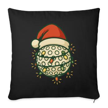 Funny Golf Ball Santa Christmas Lights - Sofa pillowcase 17,3'' x 17,3'' (45 x 45 cm) - black - Front