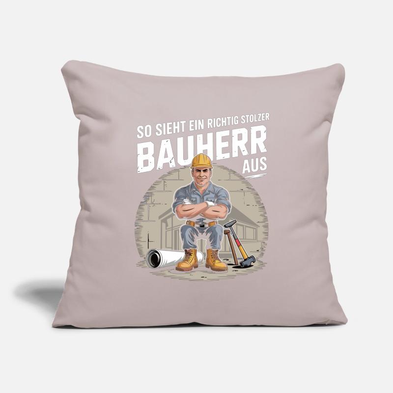 Proud builder with helmet & tools Sofa pillowcase 17,3'' x 17,3'' (45 x 45 cm)