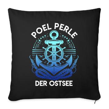 Baltic Sea Holiday POEL PEARL OF THE BALTIC SEA Funny - Sofa pillowcase 17,3'' x 17,3'' (45 x 45 cm) - black - Front