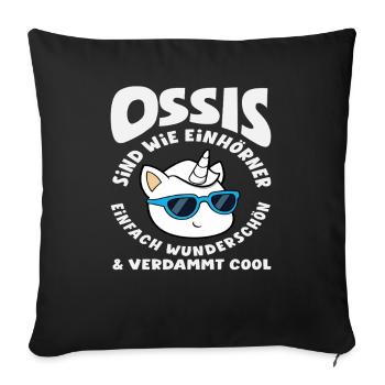 Les licornes Ossi disent la fierté de la RDA - Housse de coussin décorative 45 x 45 cm - noir - Devant