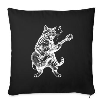 Animal Guitar Cat Music Art - Sofa pillowcase 17,3'' x 17,3'' (45 x 45 cm) - black - Front