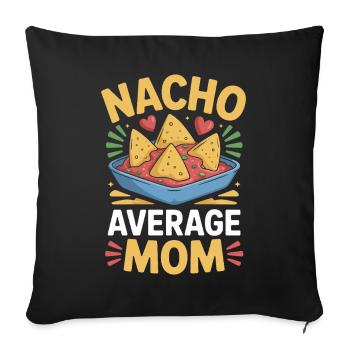 Nacho Maman Moyenne Drôle - Housse de coussin décorative 45 x 45 cm - noir - Devant