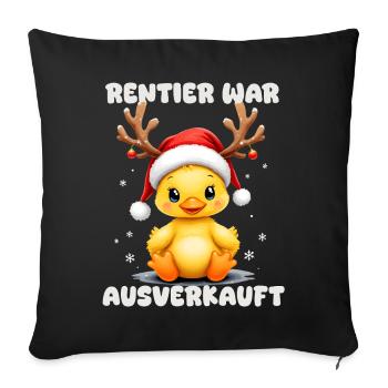Renne était épuisé Canard de Noël drôle - Housse de coussin décorative 45 x 45 cm - noir - Devant
