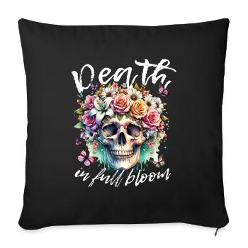 Flowers Skull Beauty Bloom - Sofa pillowcase 17,3'' x 17,3'' (45 x 45 cm) - black - Front