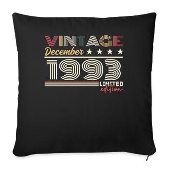 Cadeau Décembre 1993 - Housse de coussin décorative 45 x 45 cm - noir - Devant