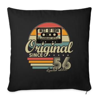 Original 1956 Vintage Vintage Anniversaire Rétro - Housse de coussin décorative 45 x 45 cm - noir - Devant