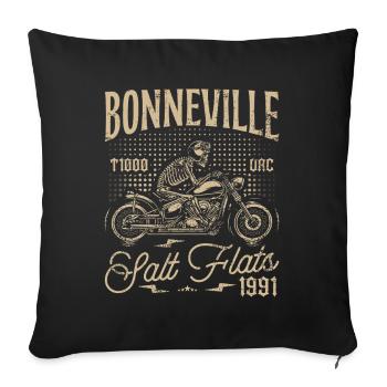 Bonneville Salt Flats Moto Anniversaire 1991 - Housse de coussin décorative 45 x 45 cm - noir - Devant