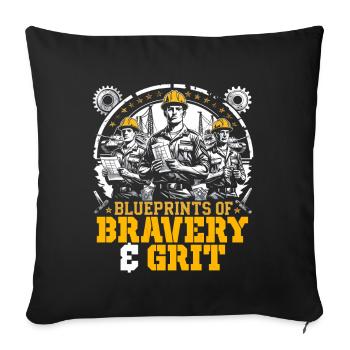 Mécanique militaire Bravoure et courage - Housse de coussin décorative 45 x 45 cm - noir - Devant