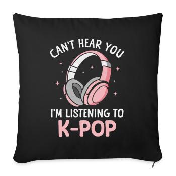 K-Pop Korean Pop Music Korean Pop Music - Sofa pillowcase 17,3'' x 17,3'' (45 x 45 cm) - black - Front