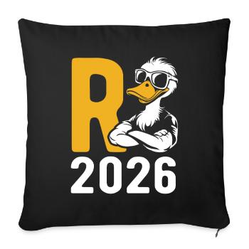 Cartoon Pension 2026 - Retraite - Pension - Housse de coussin décorative 45 x 45 cm - noir - Devant