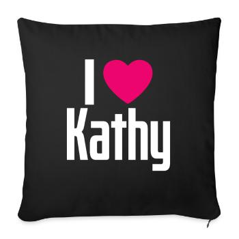 I Love Kathy Pink Heart I Love Kathy - Sofa pillowcase 17,3'' x 17,3'' (45 x 45 cm) - black - Front