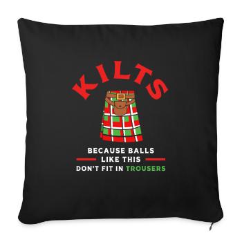 Schottenrock Schottland Scotland Kilt - Sofa pillowcase 17,3'' x 17,3'' (45 x 45 cm) - black - Front