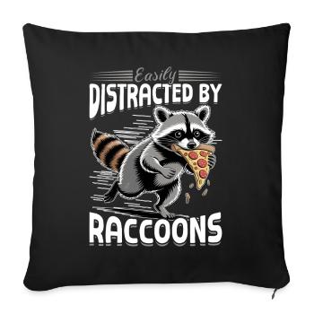 Funny Raccoon - Sofakissenbezug 45 x 45 cm - Schwarz - Vorne
