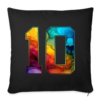 NO. 10 NUMBER 10 COLLEGE 10TH BIRTHDAY - Sofa pillowcase 17,3'' x 17,3'' (45 x 45 cm) - black - Front