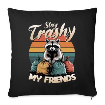 Funny Raccoon - Sofakissenbezug 45 x 45 cm - Schwarz - Vorne