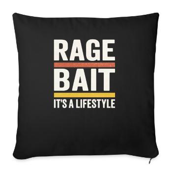 Rage Bait, c’est un dicton drôle de mode de vie - Housse de coussin décorative 45 x 45 cm - noir - Devant