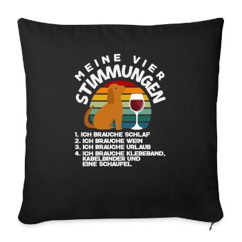 My Four Moods Sleep Vin Pelle de vacances - Housse de coussin décorative 45 x 45 cm - noir - Devant
