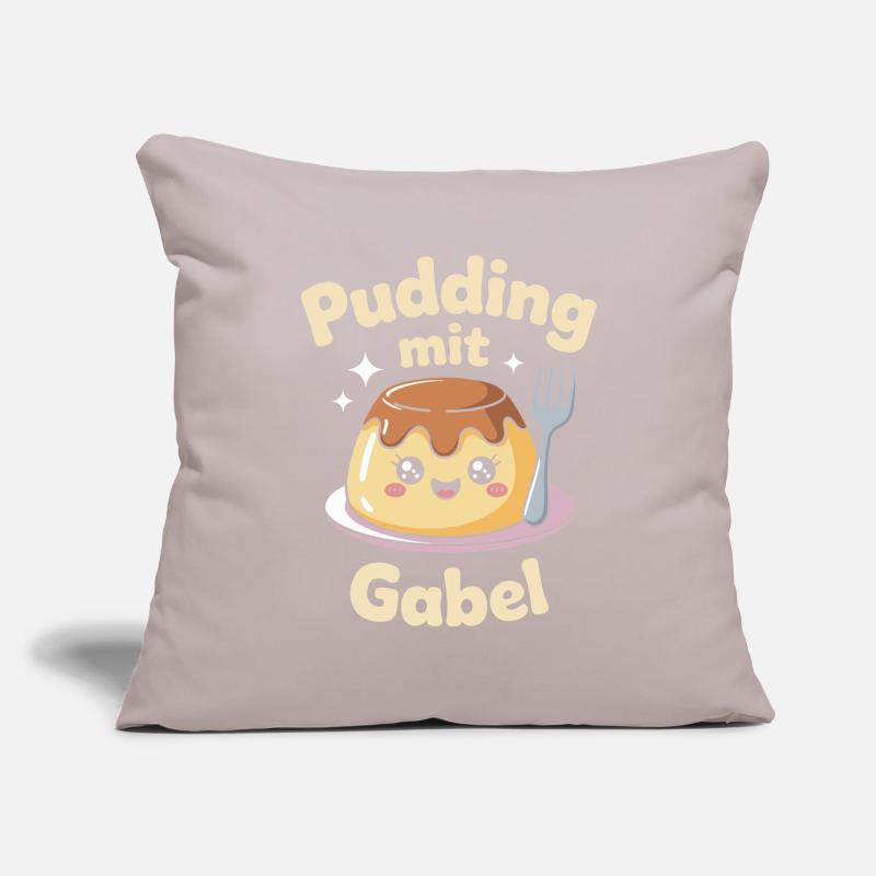 Pudding with fork Sofa pillowcase 17,3'' x 17,3'' (45 x 45 cm)