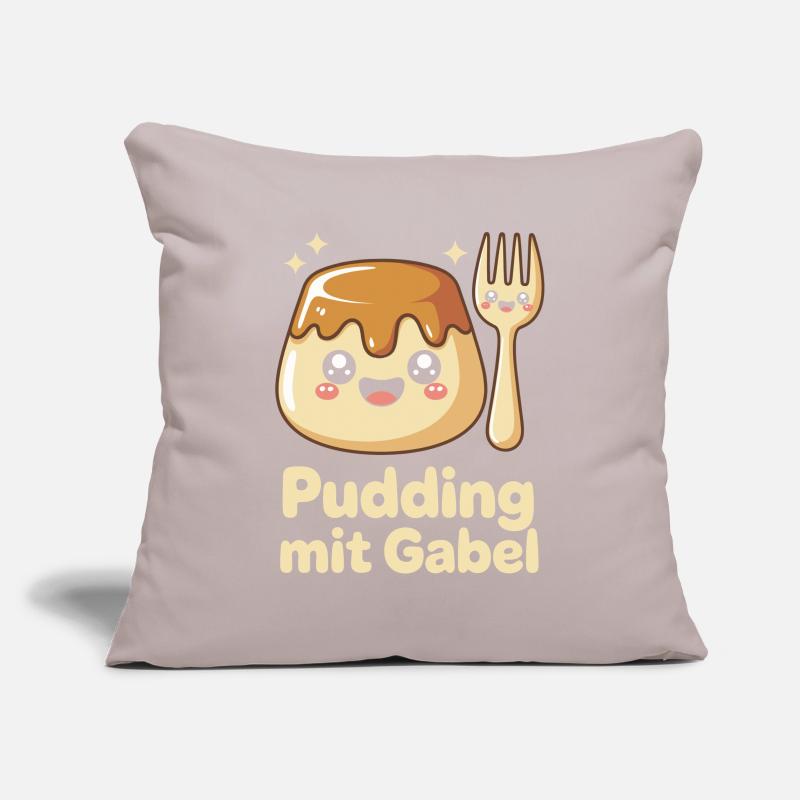 Pudding with fork Sofa pillowcase 17,3'' x 17,3'' (45 x 45 cm)