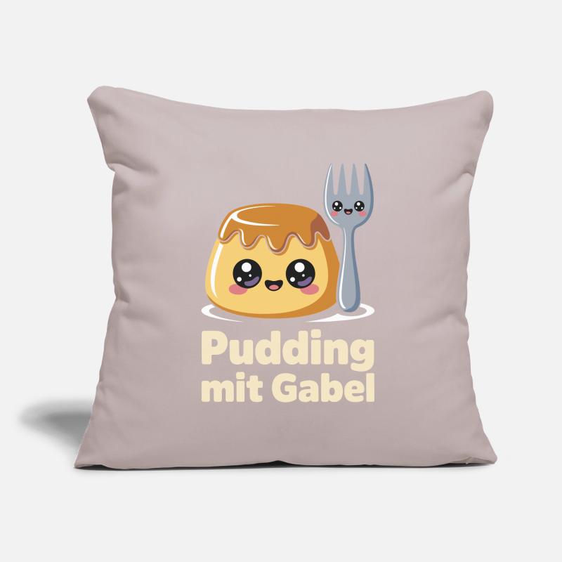 Pudding with fork Sofa pillowcase 17,3'' x 17,3'' (45 x 45 cm)