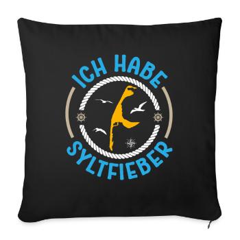 Vacances à la mer du Nord HAVE SYLT FEVER Drôle - Housse de coussin décorative 45 x 45 cm - noir - Devant