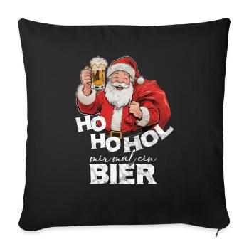 Ho ho Apporte-moi une bière Père Noël - Housse de coussin décorative 45 x 45 cm - noir - Devant