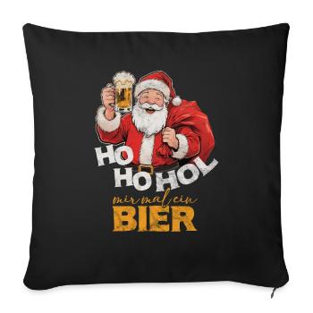 Ho ho Apporte-moi une bière Père Noël - Housse de coussin décorative 45 x 45 cm - noir - Devant