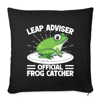Frog Catcher Leap Adviser Frog - Sofakissenbezug 45 x 45 cm - Schwarz - Vorne