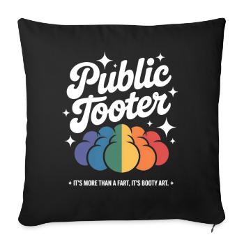 Buntes Poop Kunstwerk - Sofakissenbezug 45 x 45 cm - Schwarz - Vorne