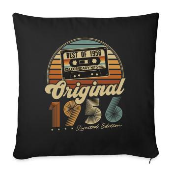 Original 1956 Vintage Cadeau d’anniversaire Rétro - Housse de coussin décorative 45 x 45 cm - noir - Devant