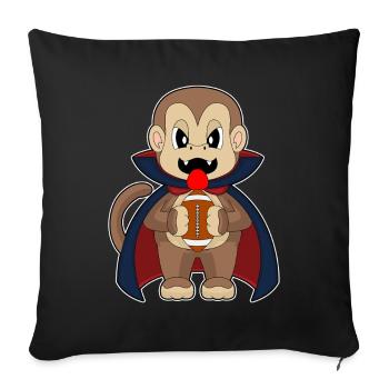 Singe Halloween Football Américain - Housse de coussin décorative 45 x 45 cm - noir - Devant