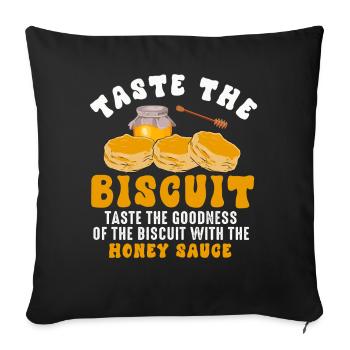 Biscuit au miel Matin - Housse de coussin décorative 45 x 45 cm - noir - Devant