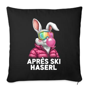 Apres Ski Haserl Pink Bubble Gum - Sofakissenbezug 45 x 45 cm - Schwarz - Vorne