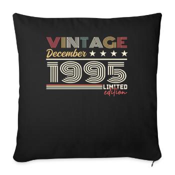 Cadeau Décembre 1995 - Housse de coussin décorative 45 x 45 cm - noir - Devant