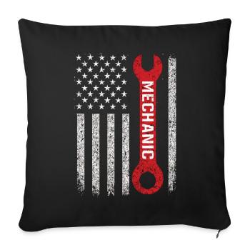 US Flag Mechanic Key Vintage Look - Sofa pillowcase 17,3'' x 17,3'' (45 x 45 cm) - black - Front