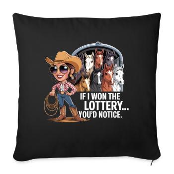 Funny If I Won The Lottery You'd Notice Yacht boat - Sofa pillowcase 17,3'' x 17,3'' (45 x 45 cm) - black - Front