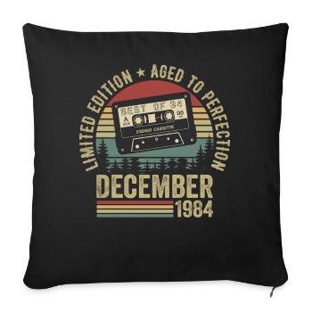 December 1984 - Anniversary December 1984 - Sofa pillowcase 17,3'' x 17,3'' (45 x 45 cm) - black - Front