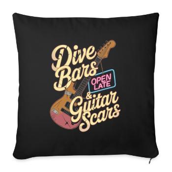 Bars de plongée et cicatrices de guitare Musique punk rock - Housse de coussin décorative 45 x 45 cm - noir - Devant