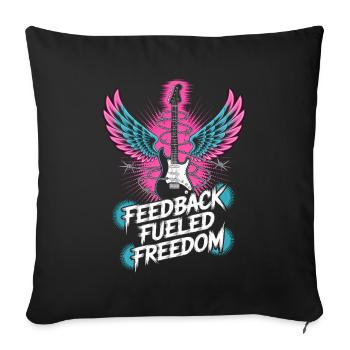 Feedback Fueled Freedom Punk Rock Music - Sofa pillowcase 17,3'' x 17,3'' (45 x 45 cm) - black - Front