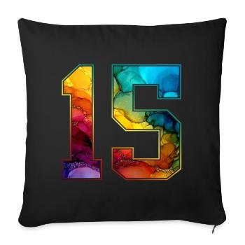 NON. 15 NUMÉRO 15 COLLÈGE 15E ANNIVERSAIRE - Housse de coussin décorative 45 x 45 cm - noir - Devant