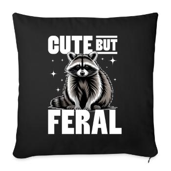 Funny Raccoon - Sofa pillowcase 17,3'' x 17,3'' (45 x 45 cm) - black - Front