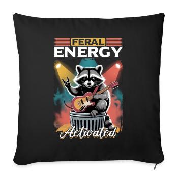 Drôle de raton laveur - Housse de coussin décorative 45 x 45 cm - noir - Devant