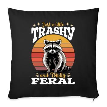 Drôle de raton laveur - Housse de coussin décorative 45 x 45 cm - noir - Devant