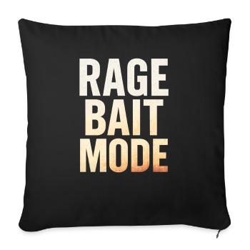 Rage Bait Mode, Funny Saying  - Sofa pillowcase 17,3'' x 17,3'' (45 x 45 cm) - black - Front