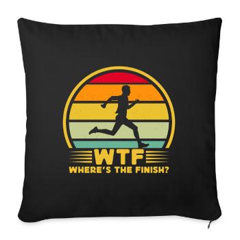 Course à pied Où est le marathonien d’arrivée - Housse de coussin décorative 45 x 45 cm - noir - Devant