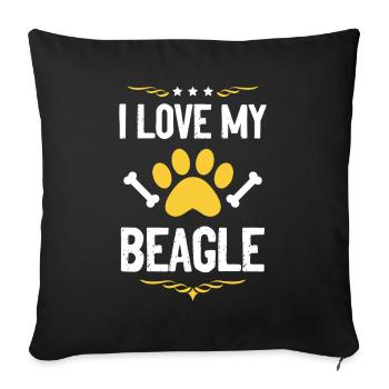 I love my Beagle - Sofa pillowcase 17,3'' x 17,3'' (45 x 45 cm) - black - Front