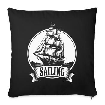 Sailing Sailing Ship Maritim Ahoy - Sofa pillowcase 17,3'' x 17,3'' (45 x 45 cm) - black - Front