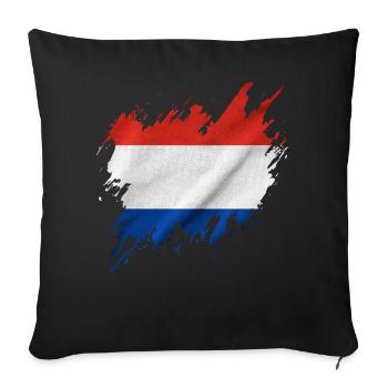 Drapeau néerlandais, style déchiré - Housse de coussin décorative 45 x 45 cm - noir - Devant